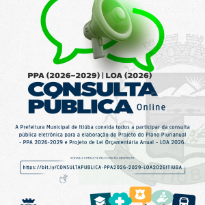 CONSULTA PÚBLICA ONLINE - PPA (2026-2029) - LOA (2026) - ITIÚBA